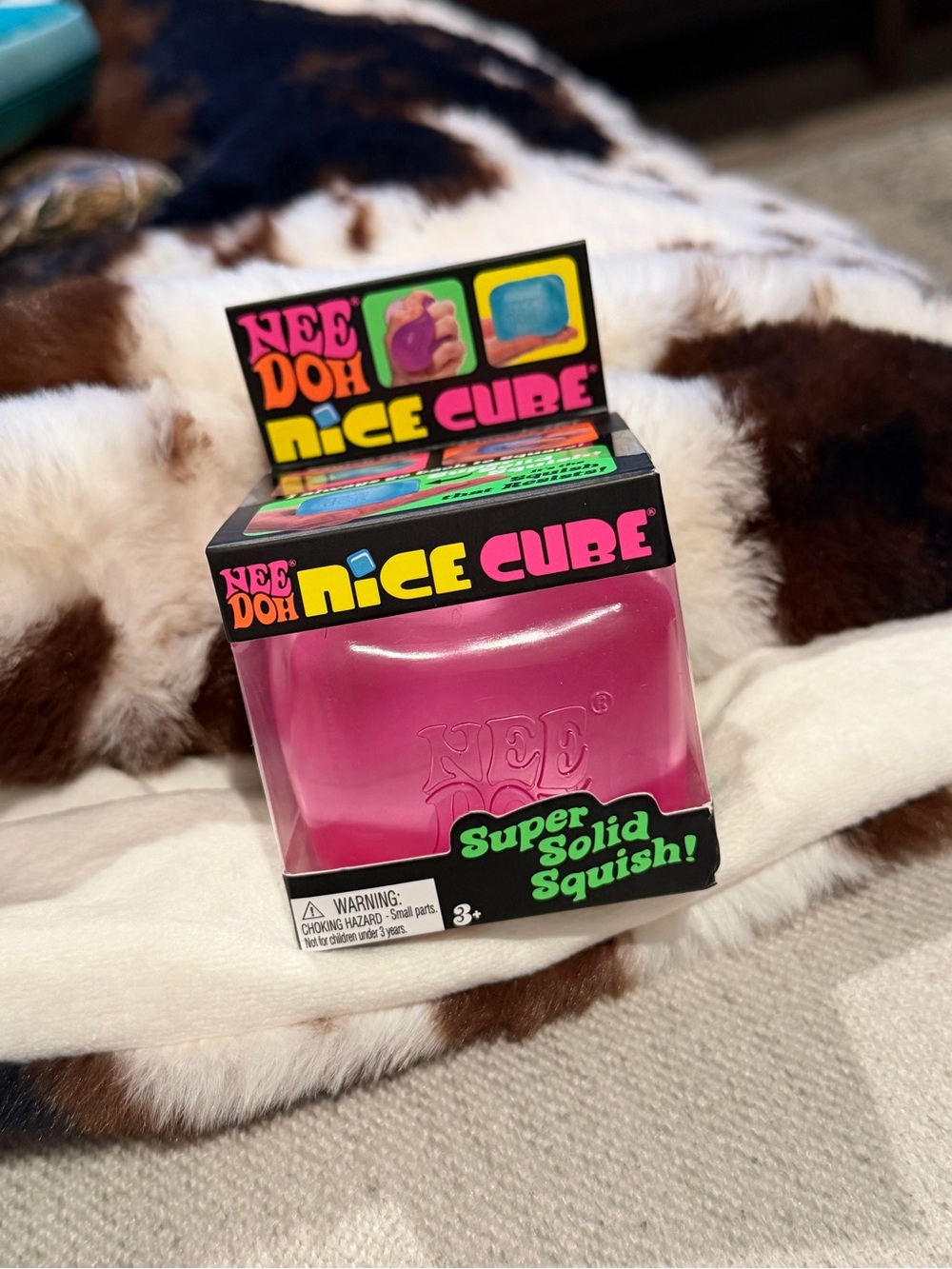 Nee Doh Nice Cube Super Solid Squish Pink new